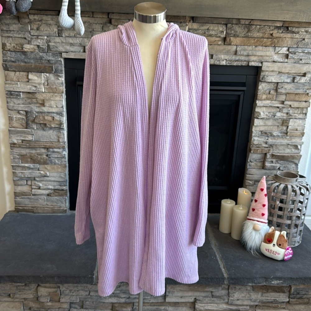 Michelle Mae thermal fleece long cardigan hoodie